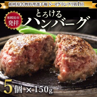 とろけるハンバーグ5個セット | 国産牛100% 黒毛和牛 冷凍