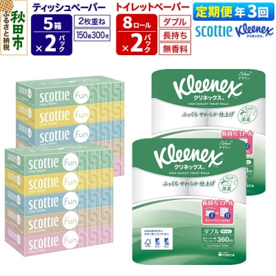 《3回定期便》トイレットペーパー 長持ち 16個 & ティッシュ10箱|15_nsc-150203d