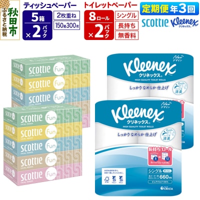 《3回定期便》トイレットペーパー 長持ち 16個 & ティッシュ10箱|15_nsc-150203s