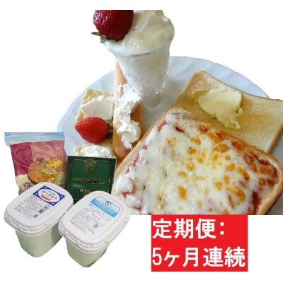 【5ヶ月定期便】蔵王チーズ 朝食セット4種/計1.35kg【04301-0775】