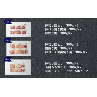 【準備でき次第発送】6回 定期便 豚 鶏肉 小分け お料理 セット [31as0115]