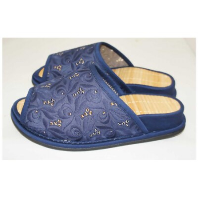 D型セノーテ刺繍M(約24cmまで) ネイビー　【04301-0588-1】