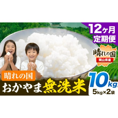 12ヶ月定期便 おかやま無洗米 10kg 米《お申し込み月の翌月から出荷開始》岡山県 笠岡市 無洗米