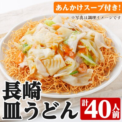 長崎皿うどん 40人前( 2人前(麺100g)×20袋)セット! あんかけスープ付き