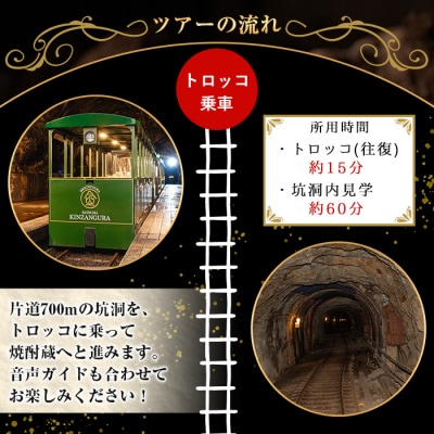 【日本遺産認定・鹿児島】トロッコで行く!芋焼酎の金山蔵見学ツアーペアチケット お土産付き!