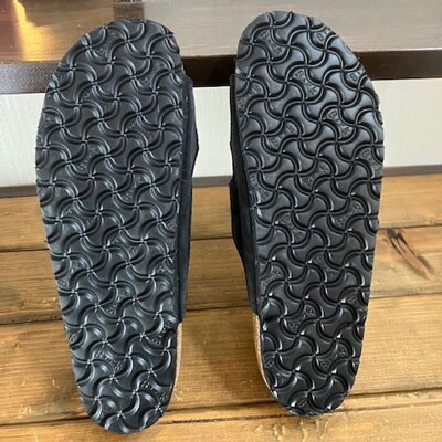 ハンドメイドフッドベッドサンダル　黒　ビルケンソール　25.0cm[212M01-12]