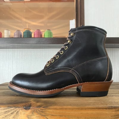 ハンドメイド6インチレースアップブーツ　金具:シルバー　サイズ26.5cm[212M03-24]