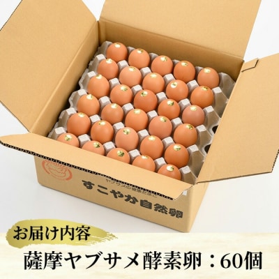 薩摩ヤブサメ酵素卵(60個)本来のたまごの味にこだわったタマゴ!