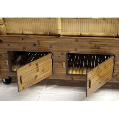 竹家具専門店【梅里竹芸】健康長椅子(3人掛け)[3106]