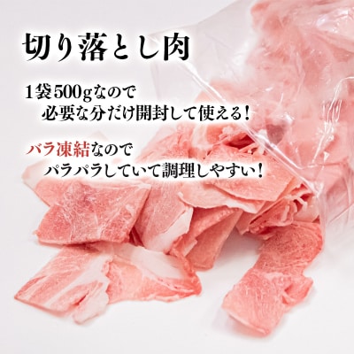 【計3.8kg】宮崎県産豚肉3種バラ凍結小間切れ・焼肉とんかつ[3121]