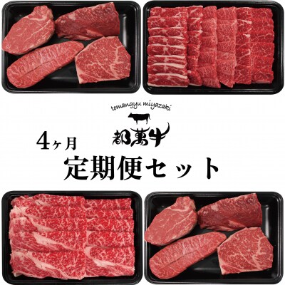 都萬牛【4回定期便】黒毛和牛(ステーキ焼肉すき焼きしゃぶしゃぶ)[2579]