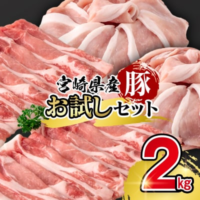 宮崎県産豚肉 お試し満載セット2kg 小分け スライス[3095]
