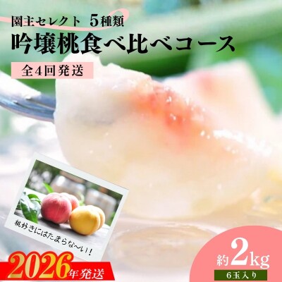 ★園主セレクト 5種類の吟壌桃 食べ比べコース★【全4回発送】【2026年発送】No.1522