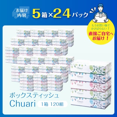 【配送2個口】ボックスティッシュChuari 120W 120箱 [sf002-551]