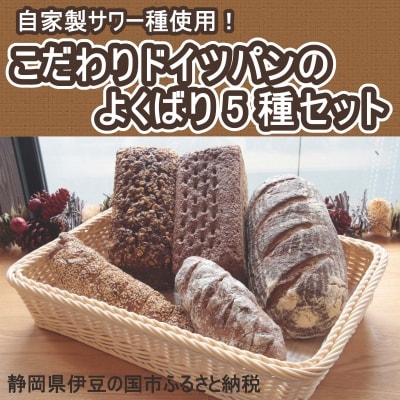 自家製サワー種使用のこだわりドイツパンのよくばり5種セット