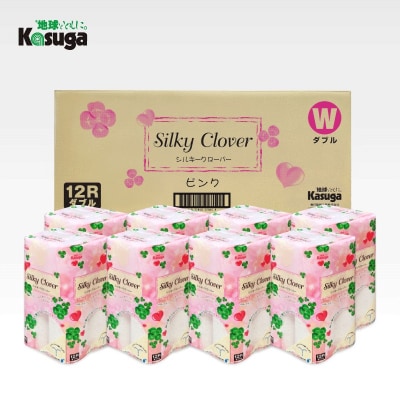 超吸水 トイレットペーパー ダブル 96ロール シルキークローバーピンク日用品