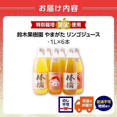やまがた リンゴジュース1L×6本 025-006