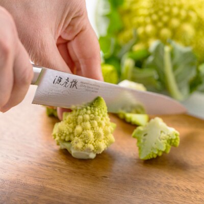 H45-26 源虎徹 銀彩ダマスカス ペティナイフ 150mm (M107/安田刃物)