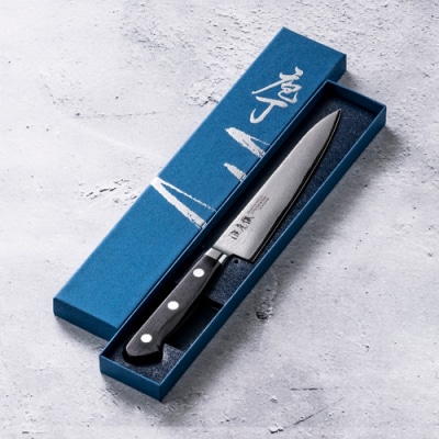 H45-26 源虎徹 銀彩ダマスカス ペティナイフ 150mm (M107/安田刃物)