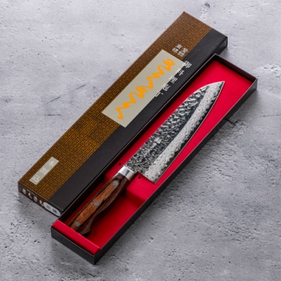 さくさく 鎚目ダマスカス 三徳包丁 180mm(安田刃物)H50-48 