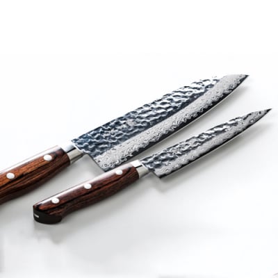 さくさく 鎚目ダマスカス 三徳&ペティ 包丁2本セット(安田刃物)H90-10 