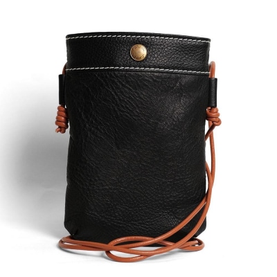 天神ワークス レザーサコッシュSP04【BLACK】