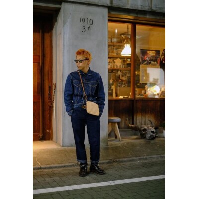 天神ワークス レザーサコッシュSP05【BLACK】