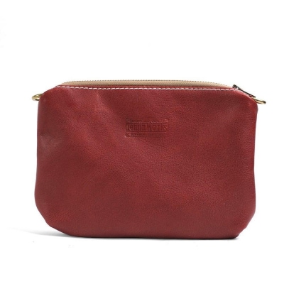 天神ワークス レザーサコッシュSP05【BURGUNDY】