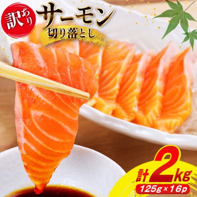 訳あり サーモン 切り落とし おさしみ用 125g×16p 計2kg 個包装 [20565987]