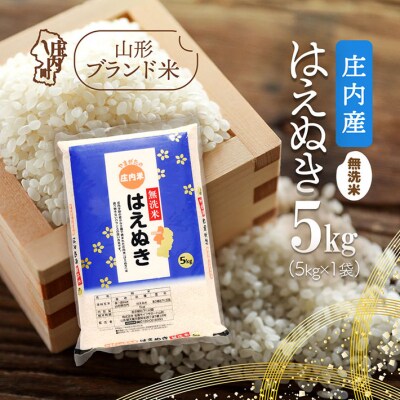 庄内産 はえぬき無洗米 5kg 令和7年産 2025年産 ブランド米