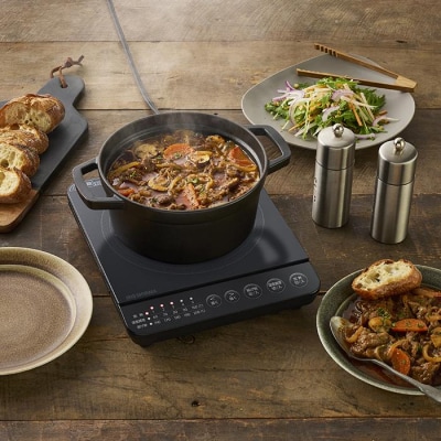 1口IHコンロ1000W IHK-T392-B ブラック