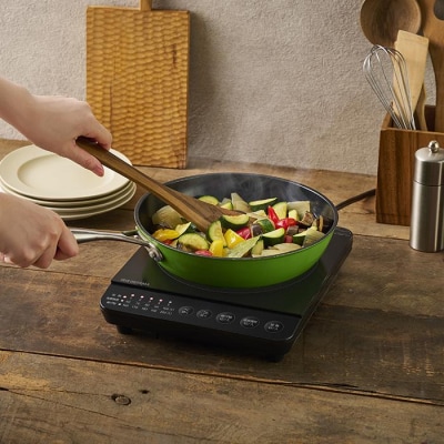 1口IHコンロ1000W IHK-T392-B ブラック