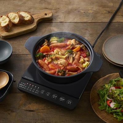 IHコンロ1400W鍋セット IHKP-T39124-B ブラック