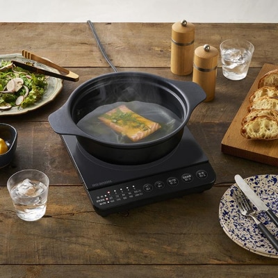 IHコンロ1400W鍋セット IHKP-T39124-B ブラック