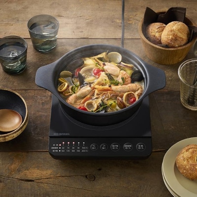 IHコンロ1400W鍋セット IHKP-T39124-B ブラック