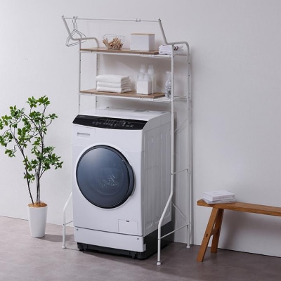 ランドリーラック　伸縮スタイルランドリーラック ハンガーバー付き HSLR-EX895 ホワイト