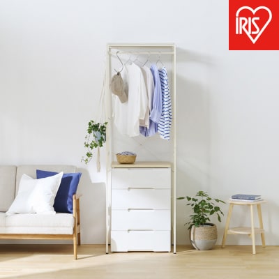 チェスト上ハンガーラック CHHR-640 ホワイト