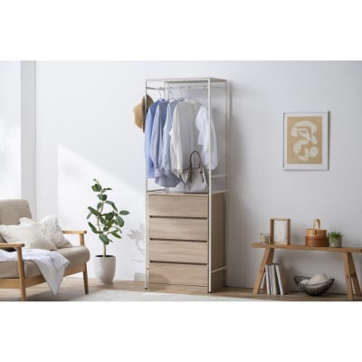 チェスト上ハンガーラック CHHR-640 ホワイト