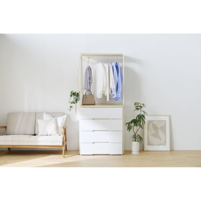 チェスト上ハンガーラック CHHR-850 ホワイト