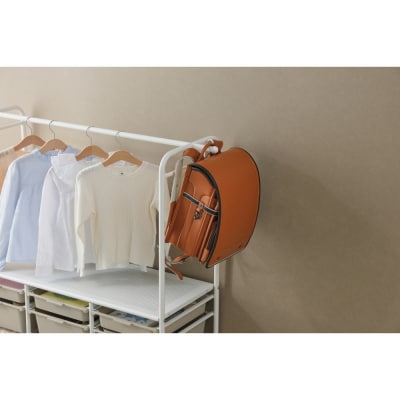 キッズ収納ハンガーラック KHR-1100 ホワイト/ベージュ