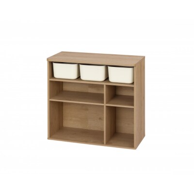 収納棚 ラウンドシェルフ RUSR-74S ナチュラル/ライトベージュ