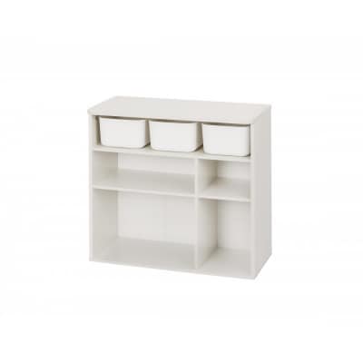 収納棚 ラウンドシェルフ RUSR-74S ホワイト