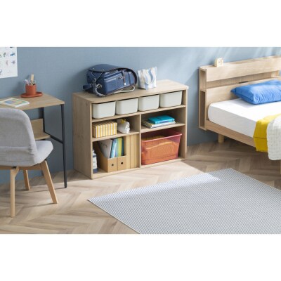 収納棚 ラウンドシェルフ RUSR-97W ナチュラル/ライトベージュ