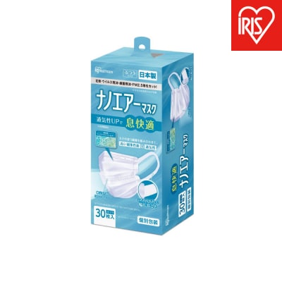 【30枚入り×4箱】マスク ナノエアーマスク ふつうサイズ 30枚入 PK-NI30L ホワイト