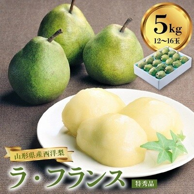 西洋梨(ラ・フランス)5kg　12～16玉　特秀品　0060-2613