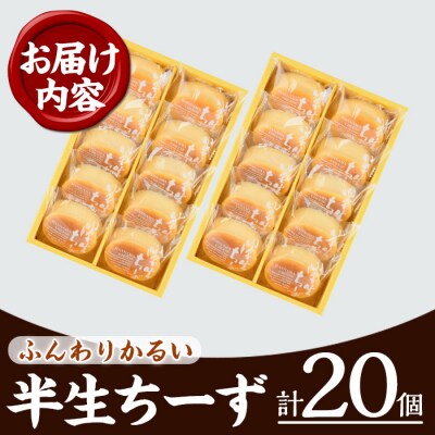 ふわっふわのスフレタイプのチーズケーキ♪半生ちーず20個　小分けなので便利♪