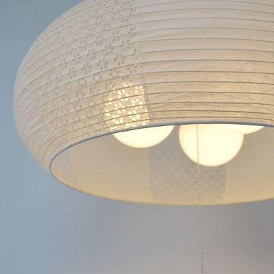 【和紙照明】3灯ペンダントライト ドーム SPN3-1019 揉み紙×小梅柄 天井照明