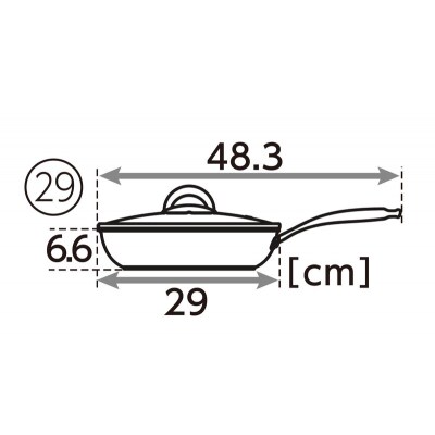 フライパン 29cm ガス専用 蓋付き かるパン アサヒ軽金属 [No5698-2542]