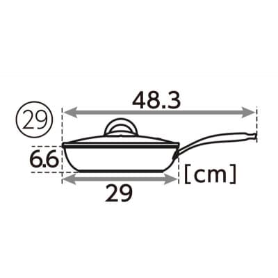 フライパン 29cm ガス専用 蓋付き かるパン アサヒ軽金属 [No5698-2543]