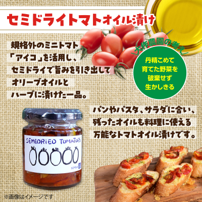 大作農園の『カラフルミニトマト』約500gと『セミドライトマトオイル漬け』のセット SBTR008